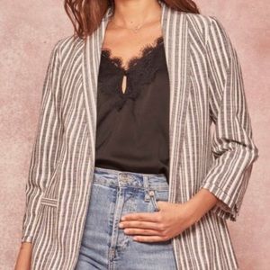 3/4 sleeve striped blazer